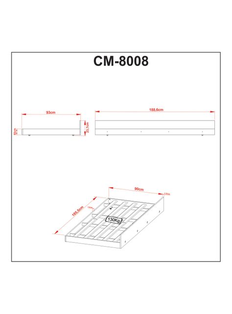 Base Nido Cama 1 Plaza CM MDP-1