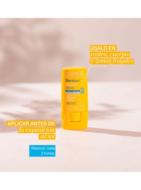 Protector Solar Bariésun Stick Invisible SPF50+ 8gr Uriage-2