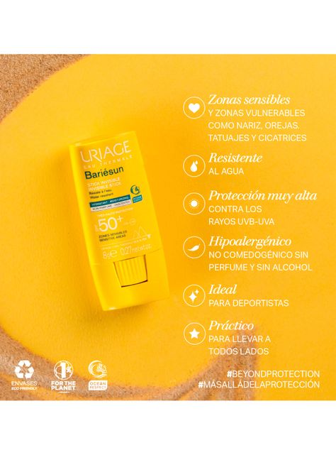 Protector Solar Bariésun Stick Invisible SPF50+ 8gr Uriage-3