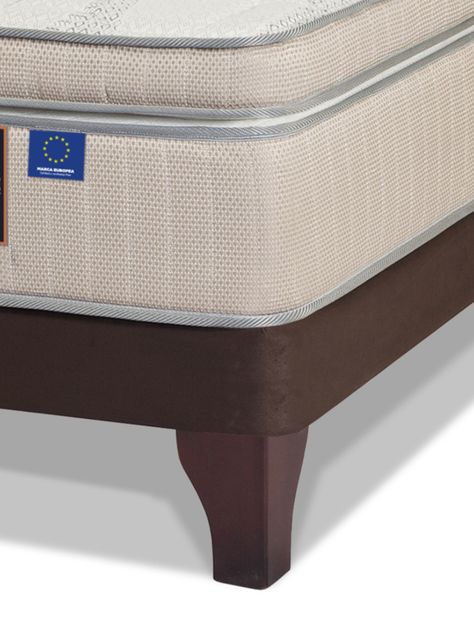 Cama Europea Maximo Cobre 2 Plazas Box Base Dividida + 2 Almohadas Royal-4