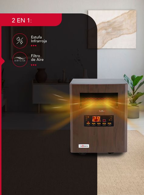 Estufa Infrarroja 2 en 1 1500W Thor Green 1500-1