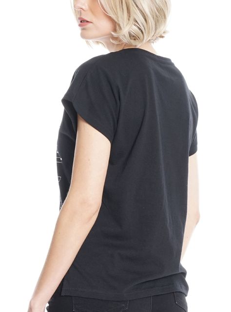 Polera Manga Corta Neck V Negro-1