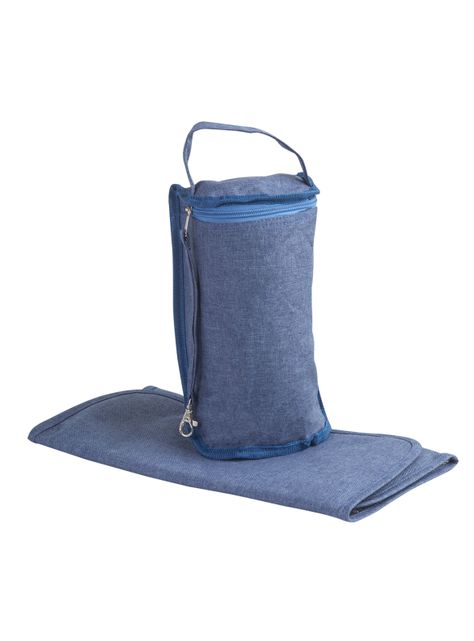 Bolso Maternal Con Porta Mamadera & Mudador Azul Bebesit-4