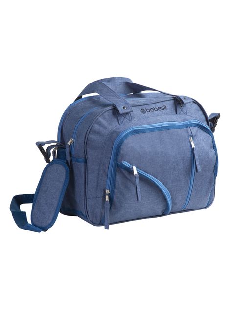Bolso Maternal Con Porta Mamadera & Mudador Azul Bebesit-2