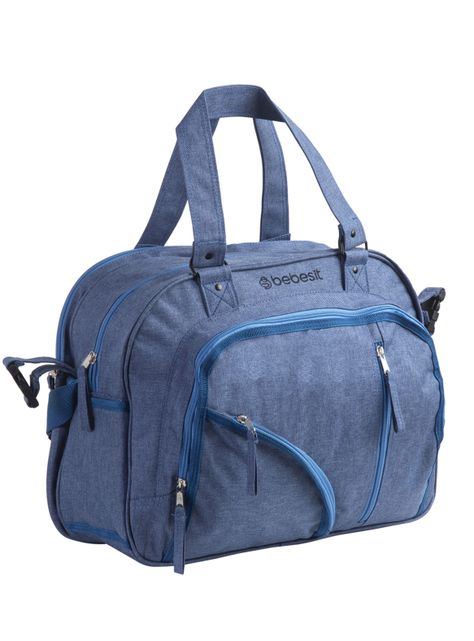 Bolso Maternal Con Porta Mamadera & Mudador Azul Bebesit-3