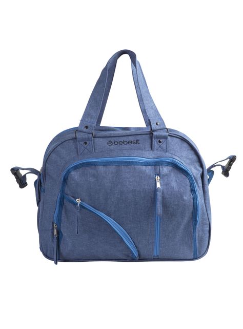 Bolso Maternal Con Porta Mamadera & Mudador Azul Bebesit-1