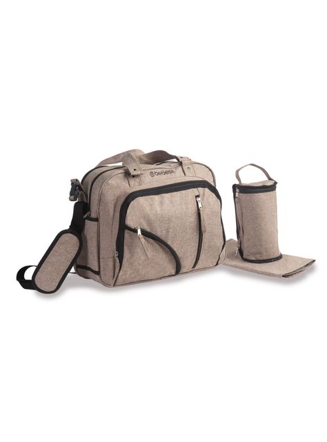 Bolso Maternal Con Porta Mamadera & Mudador Gris Bebesit-0