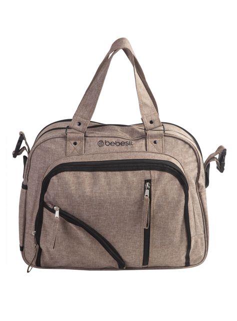 Bolso Maternal Con Porta Mamadera & Mudador Gris Bebesit-1