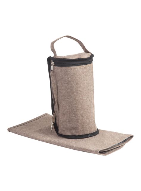 Bolso Maternal Con Porta Mamadera & Mudador Gris Bebesit-4