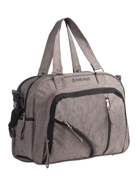 Bolso Maternal Con Porta Mamadera & Mudador Beige Bebesit-1