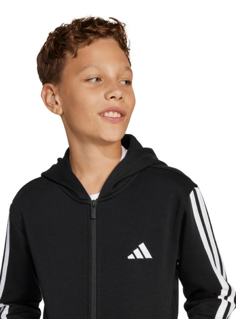 Polerón Essentials 3 Stripes Hoodie Kids-4