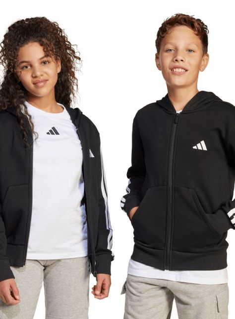 Polerón Essentials 3 Stripes Hoodie Kids-0