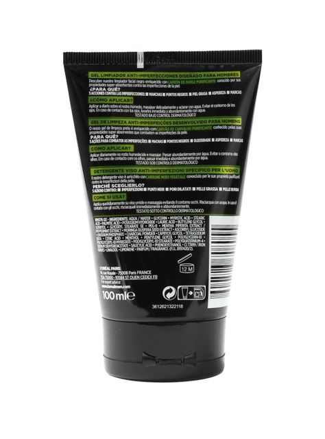 Gel Men Expert Limpiador Pure Charcoal 100 ml-2