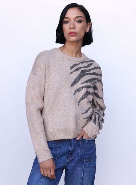 Sweater Diseño Tejido con Lurex-0