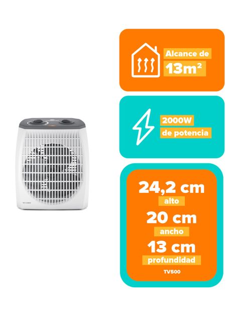 Termoventilador 2000W TV500 Blanco-2