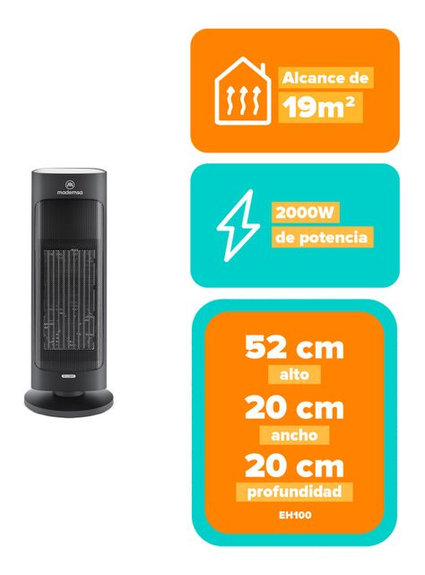 Estufa PTC 2000W EH100 Negro-2