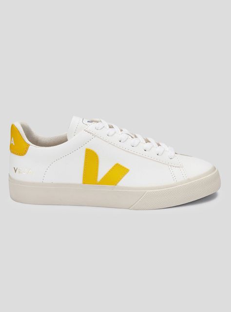 Zapatilla Urbana Veja Mujer Campo Logo Amarillo-0