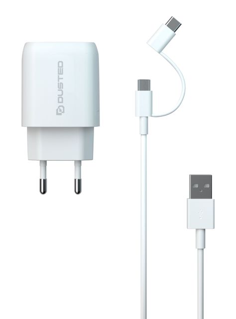 Cargador USB-A/USB-C de 20W con Cable 2 en 1-0