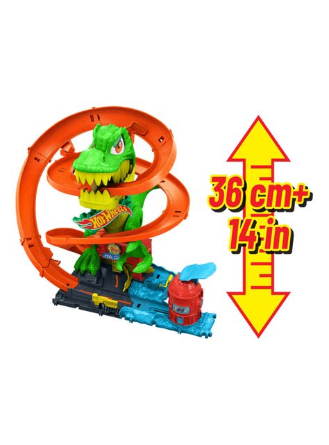 Pista de Juguete T-Rex vs Estación de Bomberos-1