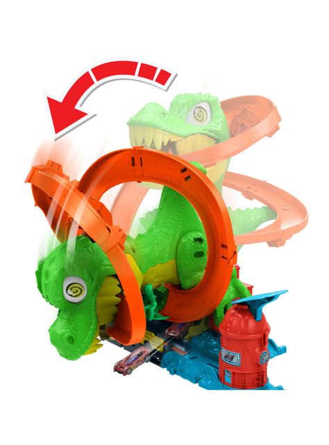 Pista de Juguete T-Rex vs Estación de Bomberos-4