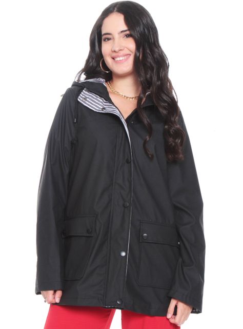 Chaqueta Impermeable con Capucha y Bolsillos-0