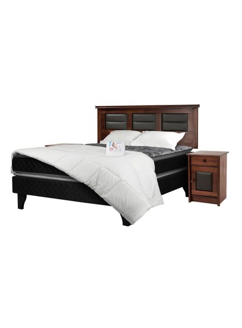 Cama Europea Terapeutic 2 Plazas + Set Muebles Villarreal + Textil-0