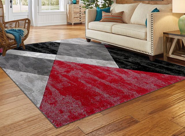 Alfombra Frize Carved Florida D6 150x200 cm Rojo-1