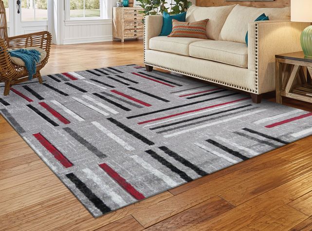 Alfombra Frize Carved Florida D5 Rojo 150 x 200 cm-1