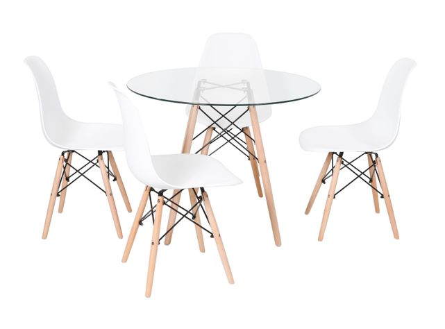 Juego de Comedor Aste Vidrio + 4 Sillas Attimo-1