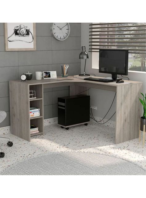 Escritorio en L con Módulo Torre PC Baggio Bardolino-5