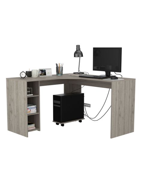 Escritorio en L con Módulo Torre PC Baggio Bardolino-4