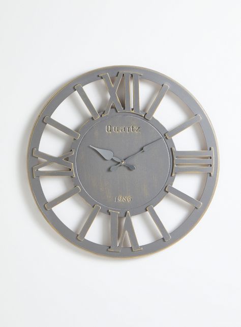 Reloj Madera Look Metalizado-0