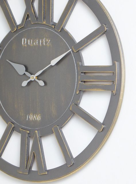 Reloj Madera Look Metalizado-1