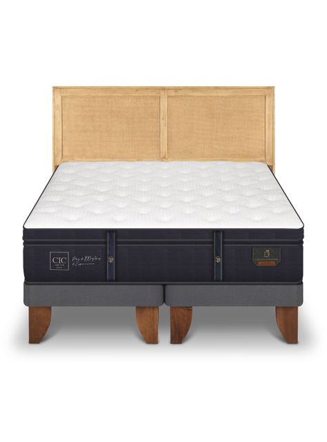 Cama Europea Grand Premium 2 Plazas Base Dividida + Respaldo Sava-2