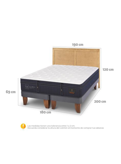 Cama Europea Grand Premium King + Respaldo Sava-1