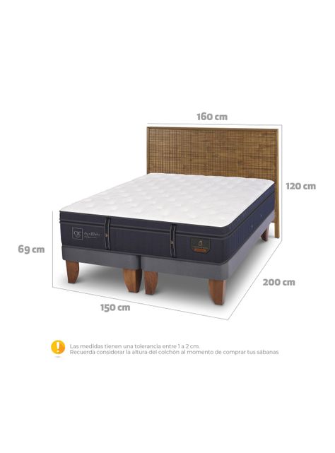 Cama Europea Grand Premium 2 Plazas Base Dividida + Respaldo Adria-1