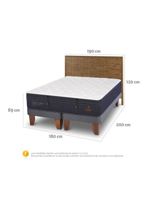 Cama Europea Grand Premium King + Respaldo Adria-1