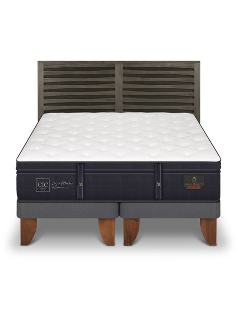 Cama Europea Grand Premium 2 Plazas Base Dividida + Respaldo Rhone-2