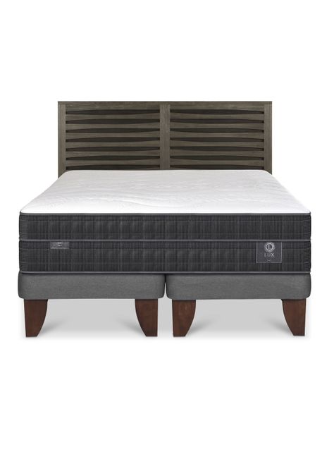 Cama Europea Lux 2 Plazas Base Dividida + Respaldo Rhone-2