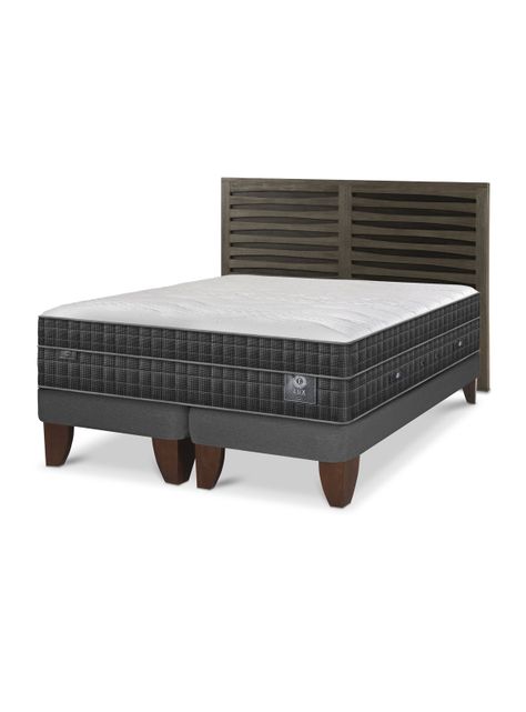 Cama Europea Lux 2 Plazas Base Dividida + Respaldo Rhone-0