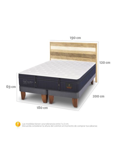 Cama Europea Grand Premium King + Respaldo Loira-1