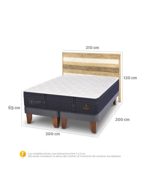 Cama Europea Grand Premium Súper Kng + Respaldo Loira-1
