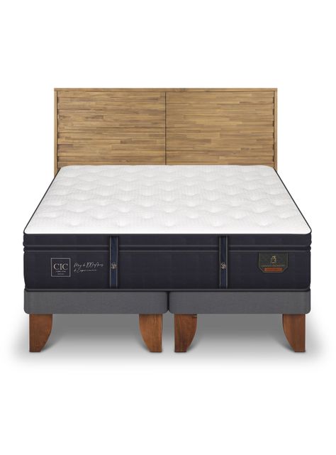 Cama Europea Grand Premium 2 Plazas Base Dividida + Respaldo Rodano-2