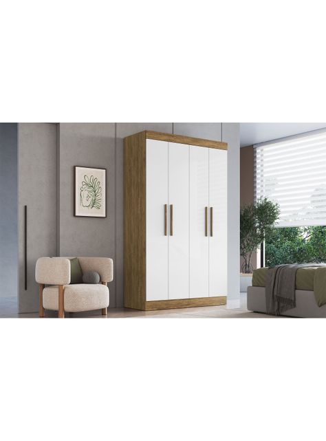 Clóset New Recife 4 Puertas 2 Cajones Nuez Beige-4