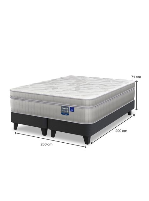 Cama Europea Paradise Súper King + Respaldo Design Grafito-1