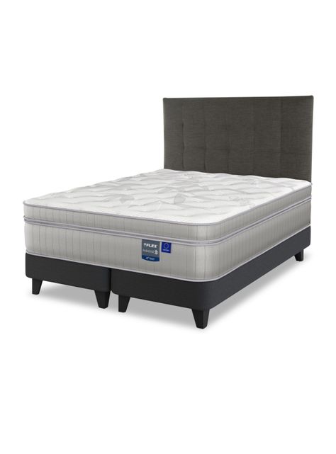 Cama Europea Paradise Súper King + Respaldo Design Grafito-0