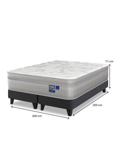 Cama Europea Paradise Súper King + Respaldo Design Gris-1