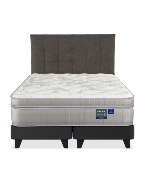 Cama Europea Paradise King + Respaldo Design Grafito-2