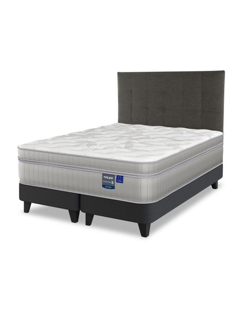 Cama Europea Paradise King + Respaldo Design Grafito-0