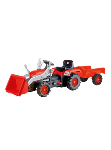 Tractor a Pedales con Carro Rojo-0